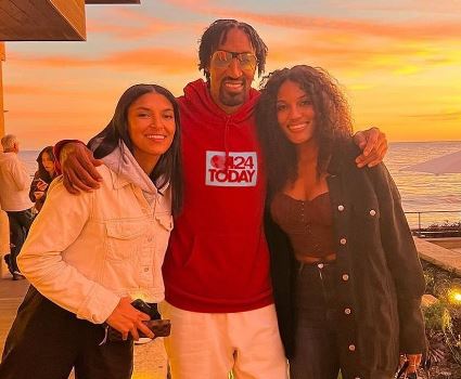 Sierra Pippen with her father Scottie Pippen and half-sister Taylor Pippen